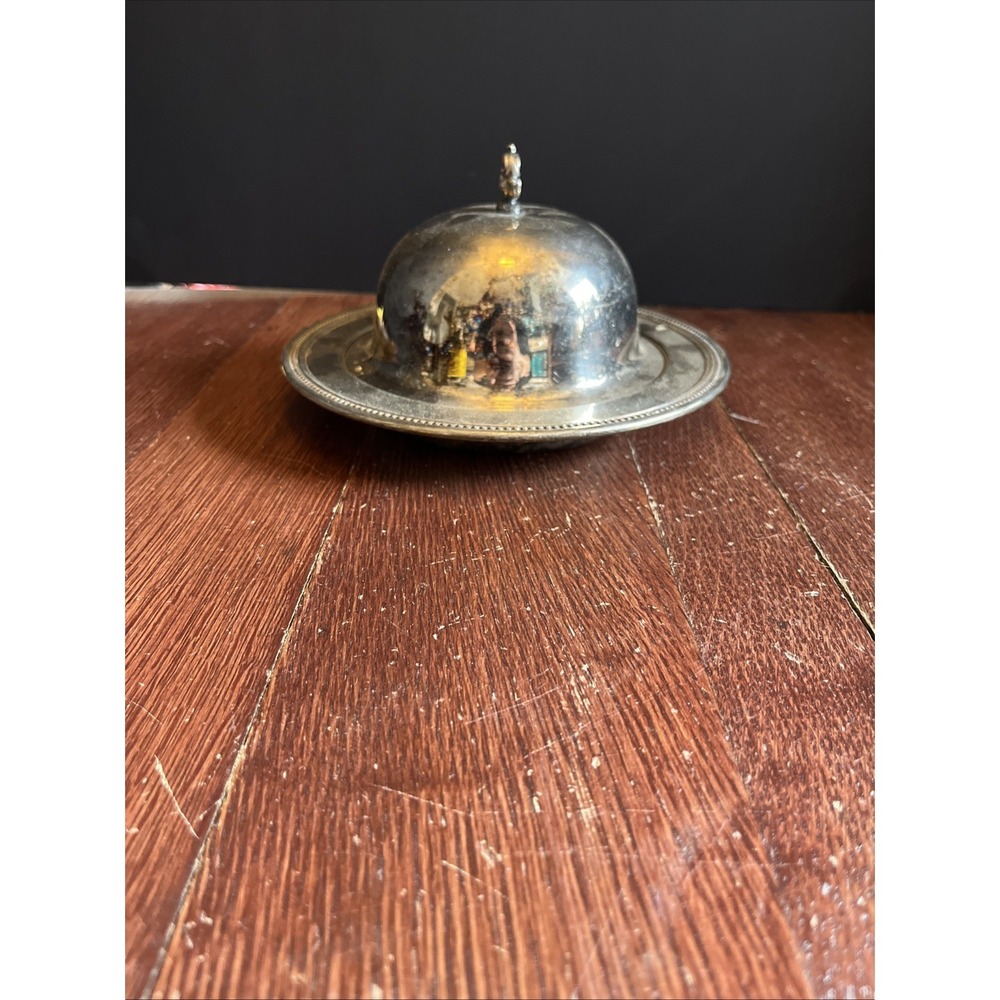 Vintage Oneida Silver Colonial Suite Round Covered Butter Dish Silverplate